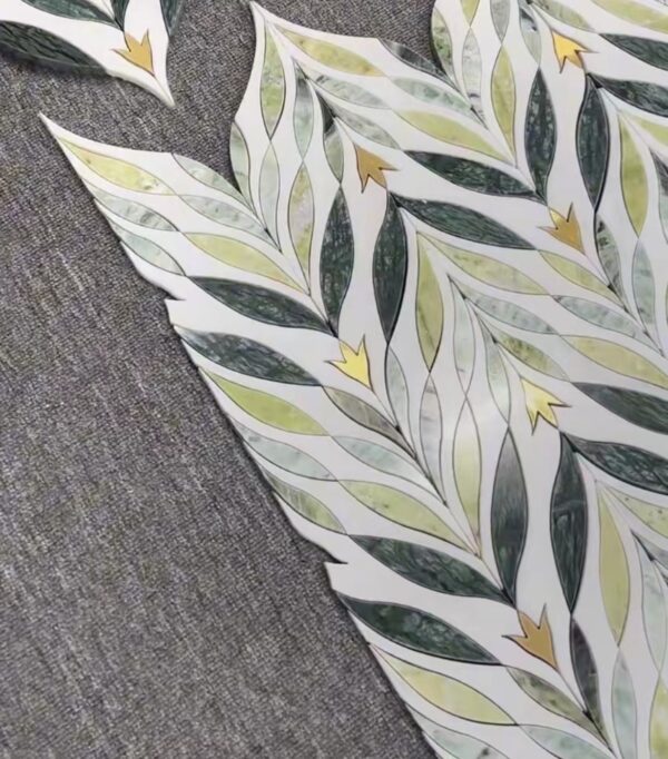 Majestic Leaves Mable Tiles 362x203 MM กระเบื้องหินอ่อนทรงใบไม้ - Image 2