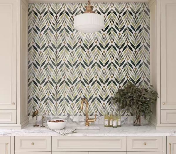 Majestic Leaves Mable Tiles 362x203 MM กระเบื้องหินอ่อนทรงใบไม้ - Image 3