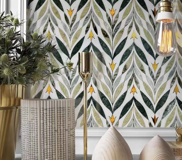 Majestic Leaves Mable Tiles 362x203 MM กระเบื้องหินอ่อนทรงใบไม้ - Image 4