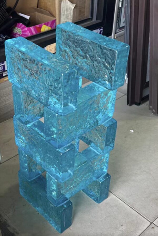 BLUE ICE GLASS BRICK อิฐบล๊อกแก้วใส สีฟ้า 200*100*50 MM - Image 4