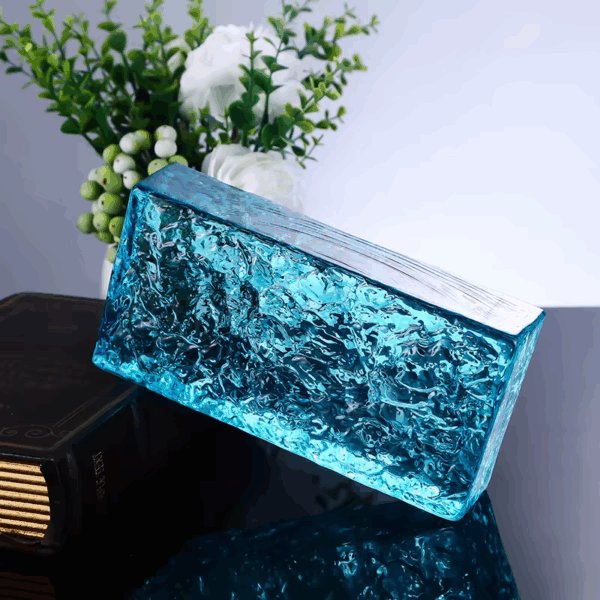 BLUE ICE GLASS BRICK อิฐบล๊อกแก้วใส สีฟ้า 200*100*50 MM - Image 3