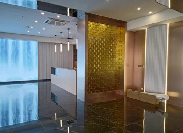 YELLOW ICE GLASS BRICK อิฐบล๊อกแก้วใส สีเหลือง 200*100*50 MM - Image 3