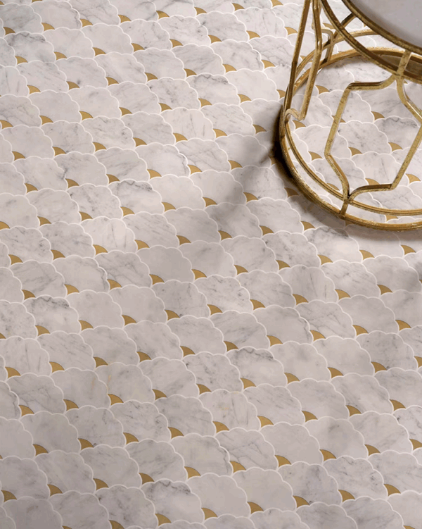 Lucky Cloud Mosaic Tiles กระเบื้องหินอ่อนทรงพัด 237×298 MM. - Image 6