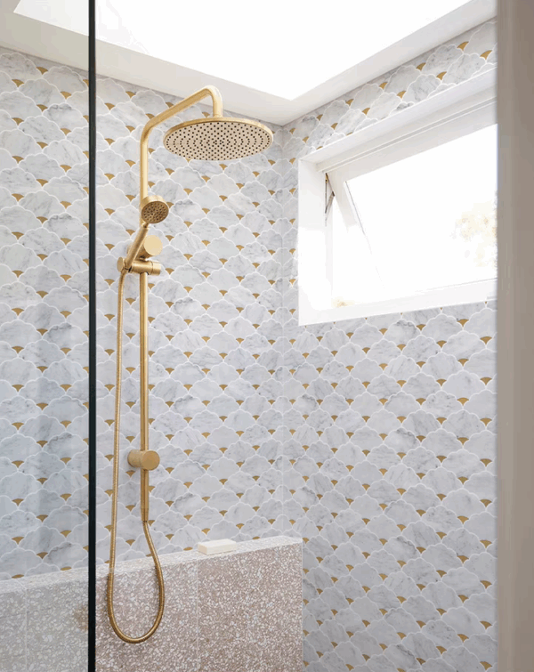 Lucky Cloud Mosaic Tiles กระเบื้องหินอ่อนทรงพัด 237×298 MM. - Image 9